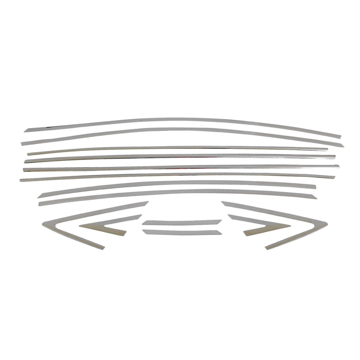 Hyundai Accent Window Trim - Omac - 14 Pcs - Gloss Silver - 2012-2017